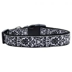 Mirage Pet Products 125-063 LG Fancy Black and White Nylon Ribbon Dog Collars Large