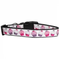 Unconditional Love Pink and Purple Cupcakes Dog Collar Large