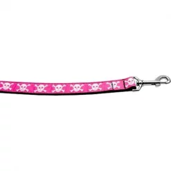Mirage Pet Products 125-118 1006 Pink Skulls 1 inch wide 6ft long Leash