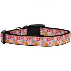Unconditional Love Pink Spring Flowers Dog Collar Large