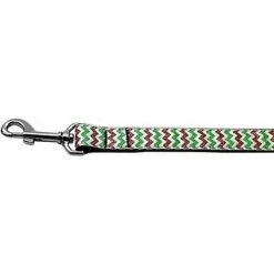 Unconditional Love 1 in. 6 ft. Christmas Sparkle Chevron Nylon Dog Leashes