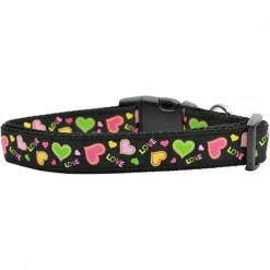 Mirage Pet Products 125-162 MD Neon Love Nylon Dog Collars Medium