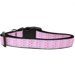 Unconditional Love Many Mini Hearts Nylon Dog Collar; Large