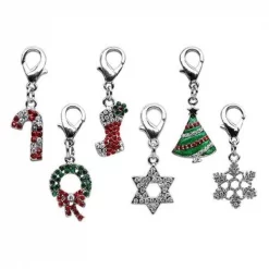 Mirage Pet Products 25-18 CCN Holiday lobster claw charms - zipper pulls Candy Cane .