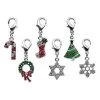 Unconditional Love Holiday lobster claw charms - zipper pulls Star of David .