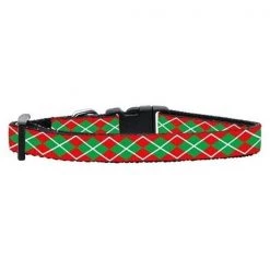 Mirage Pet Products 25-21 CT Christmas Argyle Nylon Ribbon Collar Cat Safety