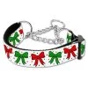 Mirage Pet Products 25-22M LG Christmas Bows Nylon Ribbon Collar Martingale Large