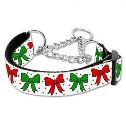 Mirage Pet Products 25-22M LG Christmas Bows Nylon Ribbon Collar Martingale Large