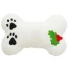 Unconditional Love Plush Christmas Dog Toy with Squeaker Holly Bone