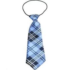 Unconditional Love Big Dog Neck Tie Plaid Blue