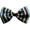 Unconditional Love Dog Bow Tie Purple and Aqua Stripes