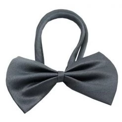 Unconditional Love Plain Grey Bow Tie