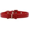Mirage Pet Products506-1 RD14 Bow-dacious Crystal Dog Collar; Red - Size 14