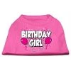 Mirage Pet Products 51-06 MDBPK Birthday Girl Screen Print Shirts Bright Pink Med - 12