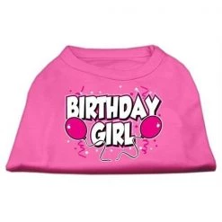 Mirage Pet Products 51-06 MDBPK Birthday Girl Screen Print Shirts Bright Pink Med - 12