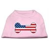 Mirage Pet Products 51-08 SMLPK Bone Shaped American Flag Screen Print Shirts Light Pink S - 10