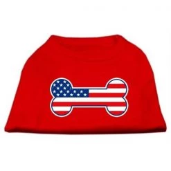 Mirage Pet Products 51-08 XXXLRD Bone Shaped American Flag Screen Print Shirts Red XXXL- 20