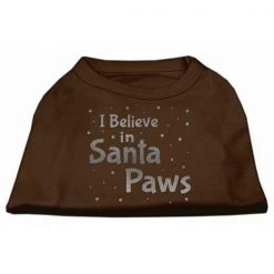 Mirage Pet Products 51-130 XSBR Screenprint Santa Paws Pet Shirt Brown XS - 8