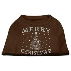 Mirage Pet Products 51-131 XXLBR Shimmer Christmas Tree Pet Shirt Brown XXL - 18