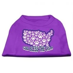 Mirage Pet Products 51-17-05 XXLPR God Bless USA Screen Print Shirts Purple XXL - 18