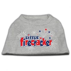 Mirage Pet Products 51-17-06 LGGY Little Firecracker Screen Print Shirts Grey L - 14