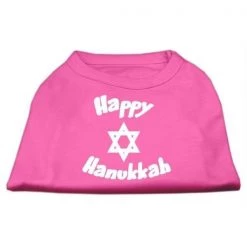 Mirage Pet Products 51-25-05 XSBPK Happy Hanukkah Screen Print Shirt Bright Pink XS - 8