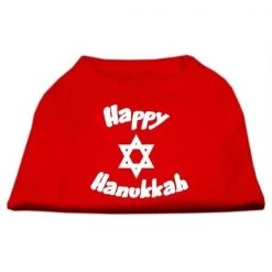 Mirage Pet Products 51-25-05 XSRD Happy Hanukkah Screen Print Shirt Red XS - 8