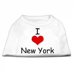 Mirage Pet Products 51-36 XSWT I Love New York Screen Print Shirts White XS - 8