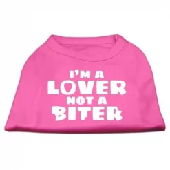 Mirage Pet Products 51-42 XXLBPK Im a Lover not a Biter Screen Printed Dog Shirt Bright Pink XXL - 18
