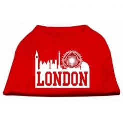 Mirage Pet Products 51-69 LGRD London Skyline Screen Print Shirt Red Lg - 14
