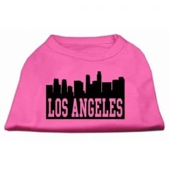 Mirage Pet Products 51-70 SMBPK Los Angeles Skyline Screen Print Shirt Bright Pink Sm - 10