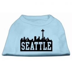 Mirage Pet Products 51-73 SMBBL Seattle Skyline Screen Print Shirt Baby Blue Sm - 10