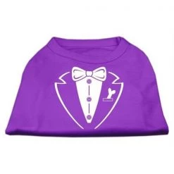 Mirage Pet Products 51-79 MDPR Tuxedo Screen Print Shirt Purple Med - 12