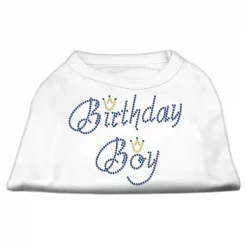 Mirage Pet Products 52-10 SMWT Birthday Boy Rhinestone Shirts White S - 10