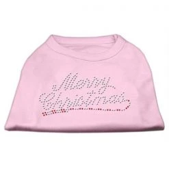 Mirage Pet Products 52-25-07 SMLPK Merry Christmas Rhinestone Shirt Light Pink S - 10