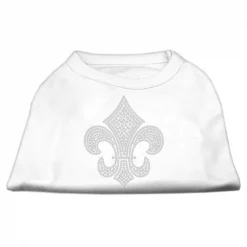 Unconditional Love Silver Fleur de lis Rhinestone Shirts White XXL - 18
