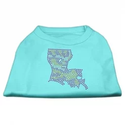 Mirage Pet Products 52-44 XXXLAQ Louisiana Rhinestone Shirts Aqua XXXL- 20