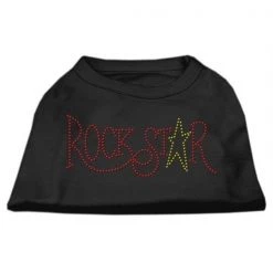Mirage Pet Products 52-73 LGBK RockStar Rhinestone Shirts Black L - 14