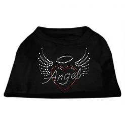 Mirage Pet Products 52-84 XXLBK Angel Heart Rhinestone Dog Shirt Black XXL - 18