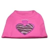 Unconditional Love Zebra Heart Rhinestone Dog Shirt Bright Pink Sm - 10