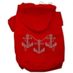 Mirage Pet Products 54-04 SMRD Rhinestone Anchors Hoodies Red S - 10