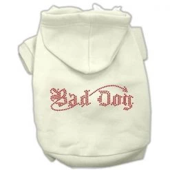 Mirage Pet Products 54-07 XLCR Bad Dog Rhinestone Hoodies Cream XL - 16