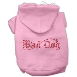 Mirage Pet Products 54-07 XLPK Bad Dog Rhinestone Hoodies Pink XL - 16