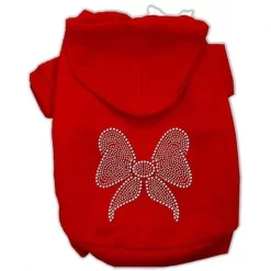 Mirage Pet Products 54-15 MDRD Rhinestone Bow Hoodies Red M - 12