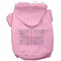 Mirage Pet Products 54-16 XXXLPK British Flag Hoodies Pink XXXL- 20