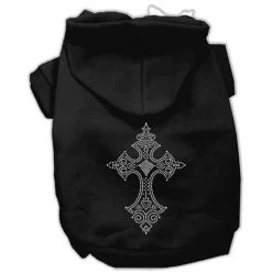 Unconditional Love Rhinestone Cross Hoodies Black XL - 16
