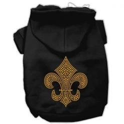 Mirage Pet Products 54-31 XLBK Gold Fleur De Lis Hoodie Black XL - 16