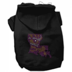 Mirage Pet Products 54-44 LGBK Louisiana Rhinestone Hoodie Black L - 14