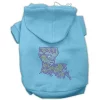 Mirage Pet Products 54-44 XLBBL Louisiana Rhinestone Hoodie Baby Blue XL - 16