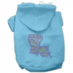 Mirage Pet Products 54-44 XLBBL Louisiana Rhinestone Hoodie Baby Blue XL - 16